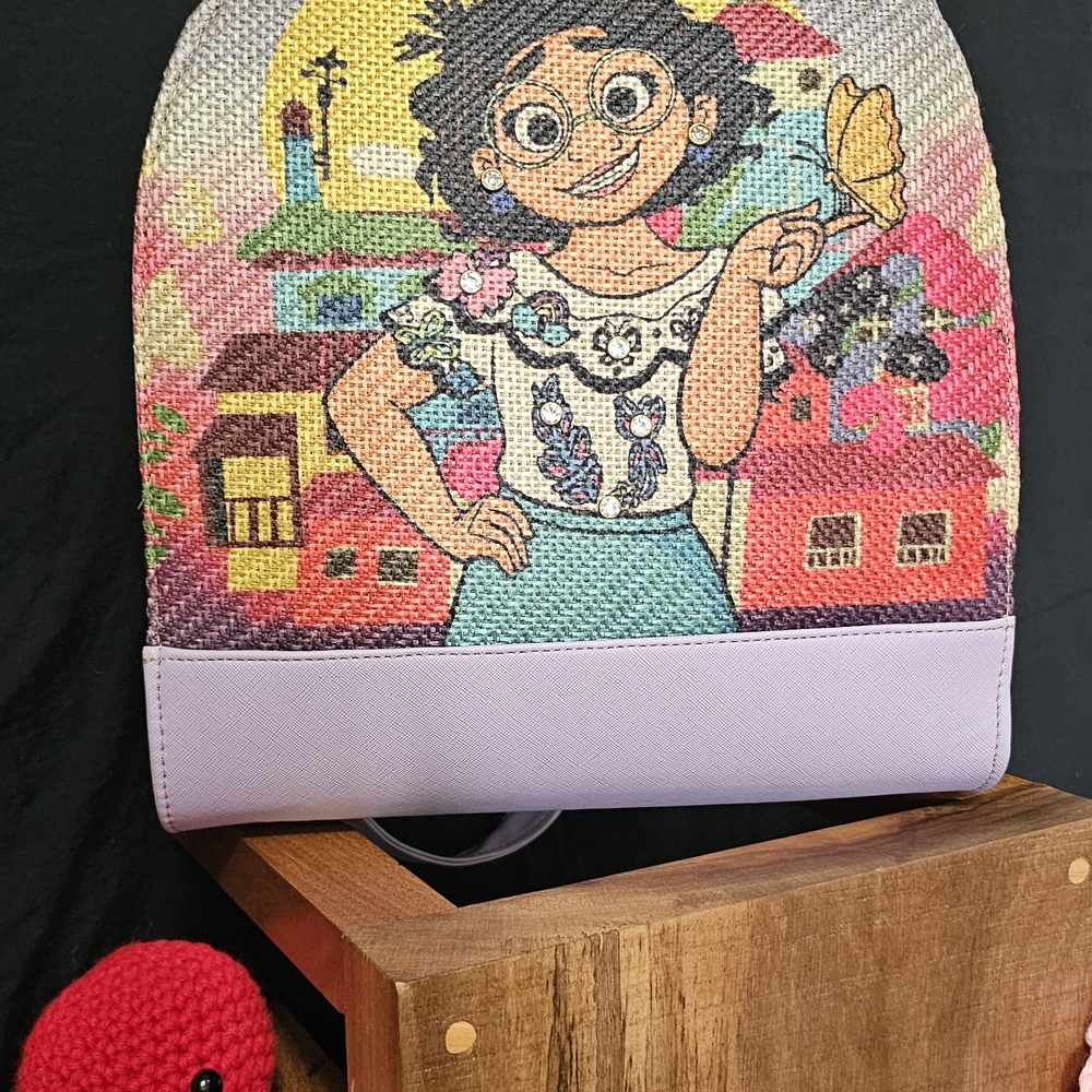 Purple Backpack with Decorative Patch